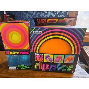 Super Nee Doh Ripple, Nice Cube & Color change Lot of 3  -Blue,Yellow ,orange
